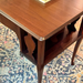 Wooden table on a patterned rug
